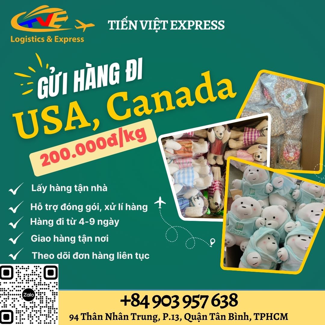 Gửi hàng đi USA, Canada - Tiến Việt Express